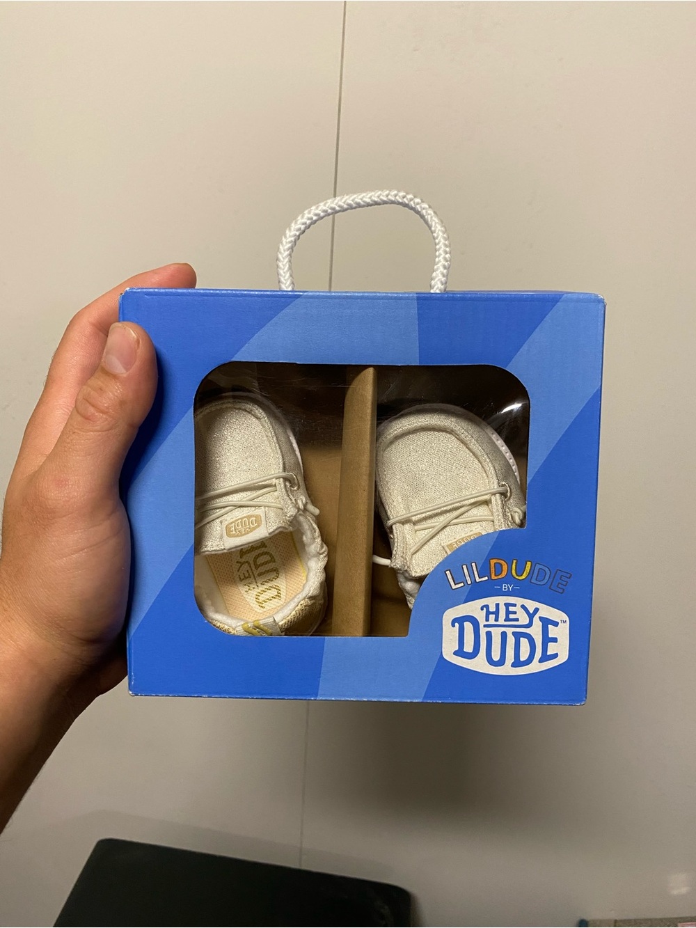 Hey Dude Lil Dude Metallic Cream Slip-On Baby Shoes